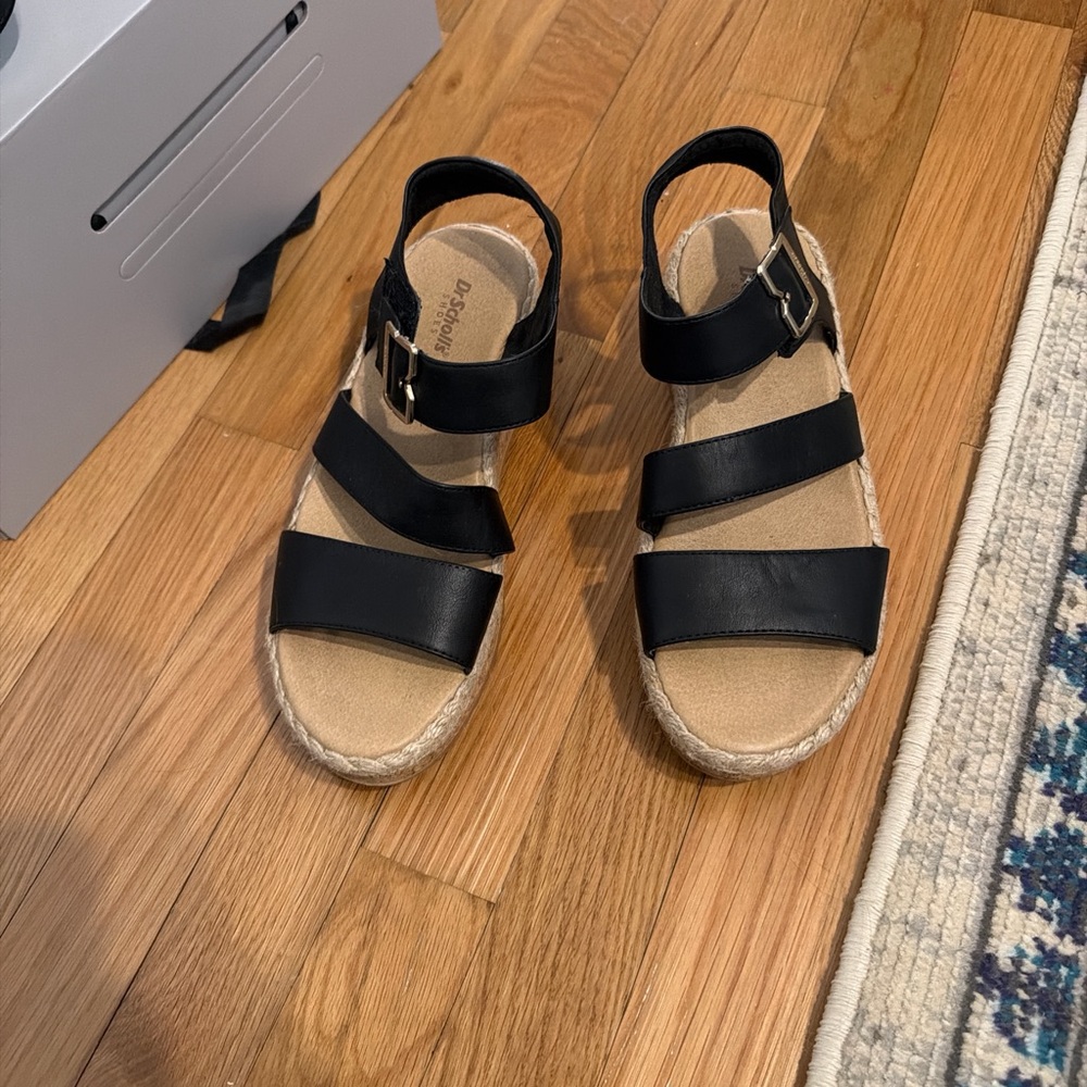 Dr. Scholl's Black Espadrille Sandals with Buckle